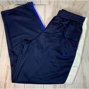 Nike Dri-FIT Mens Track Pants Navy Blue White Blue Stripe XXL 0355